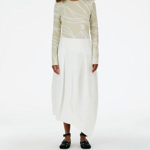 Tibi Nylon Asymmetric Balloon Skirt, Regular Length NWOT